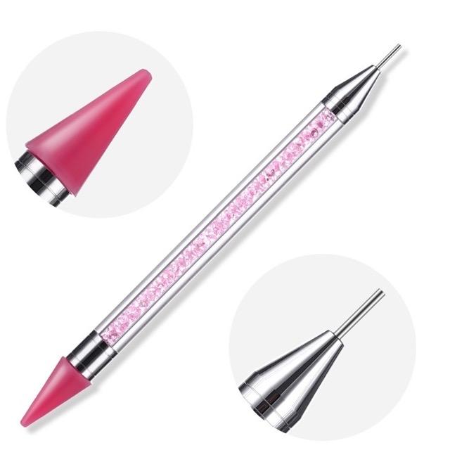 Rhinestone Picker Wax Pencil Pen, Double Head Pick Up Applicator Tool for Nail Studs, Gems, Crystal, Jewel, Diamond, Stones