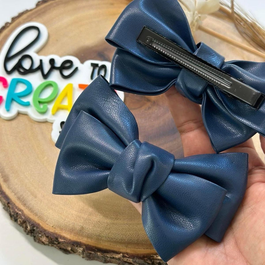 Faux leather bow set of 12