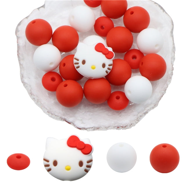 Cat silicon bead set 21pcs