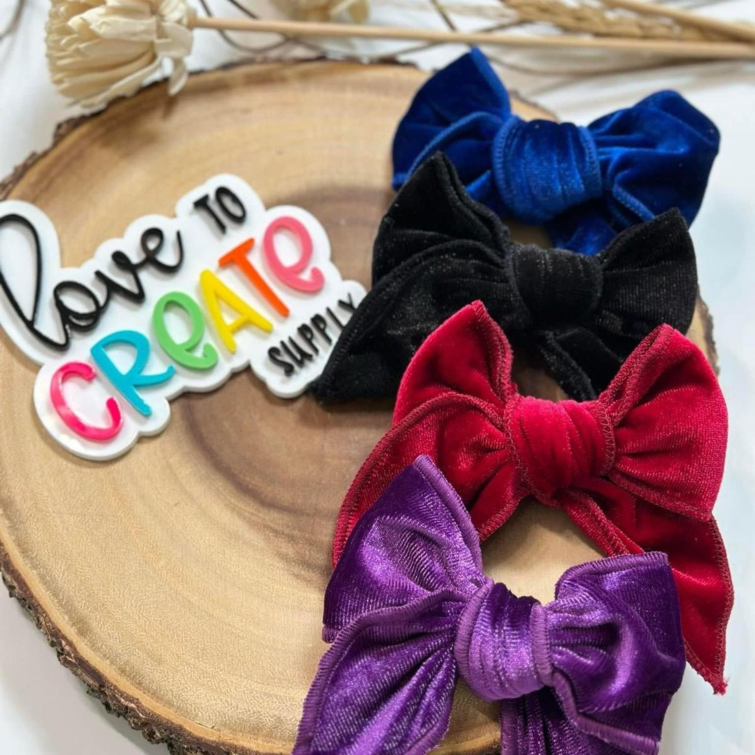 Velvet Hair Bow without Clip - Fashion Hair Accessory