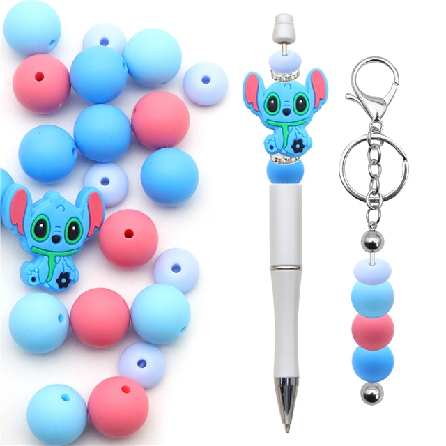 Blue monster silicon 21 bead set(no pen included)