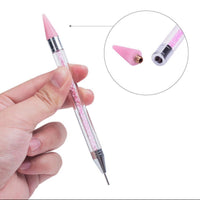 Rhinestone Picker Wax Pencil Pen, Double Head Pick Up Applicator Tool for Nail Studs, Gems, Crystal, Jewel, Diamond, Stones