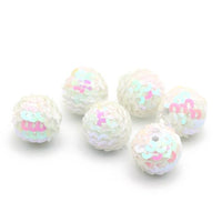 SEQUIN Mermaid Tail Bubblegum Beads 16mm Chunky Acrylic Round Gumball Beads for Crafts and Jewelry Making